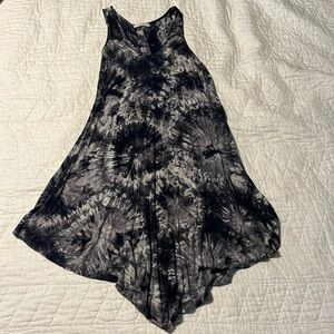 Navy tie dye flowy tank top dress